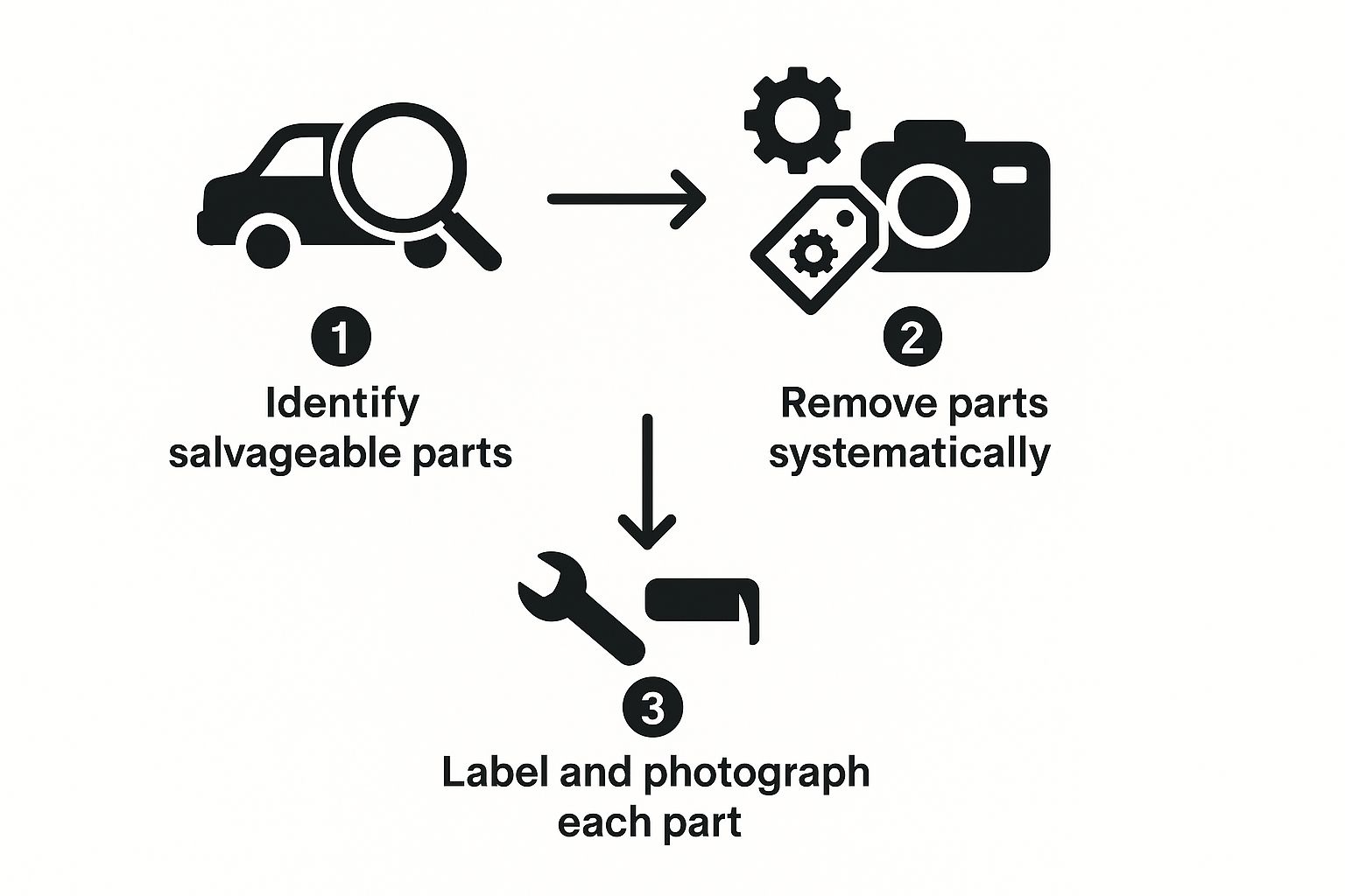 Infographic about selling vehicle for parts