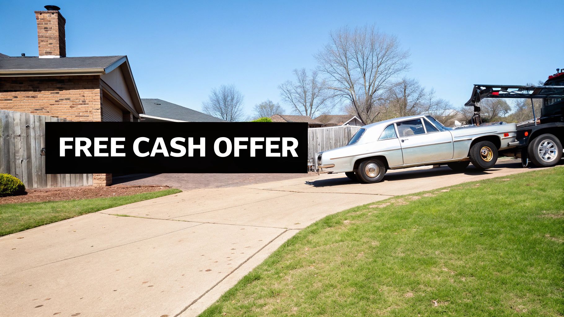 A tow truck lifting an old, scrap car from a residential street in Adelaide.