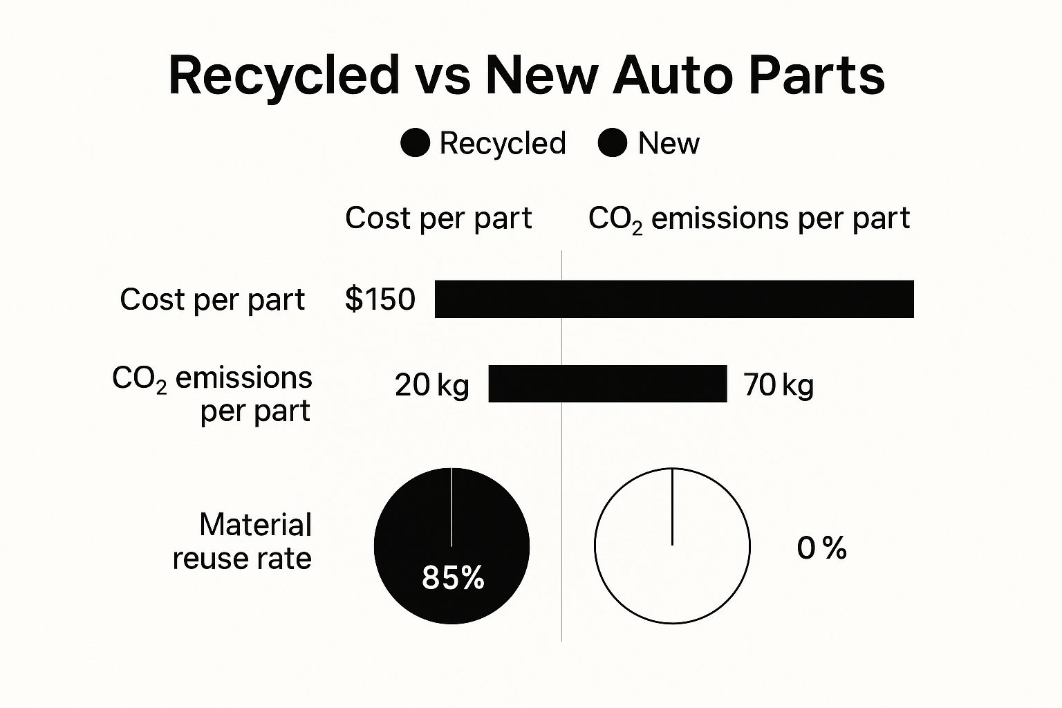 Infographic about recycling auto parts
