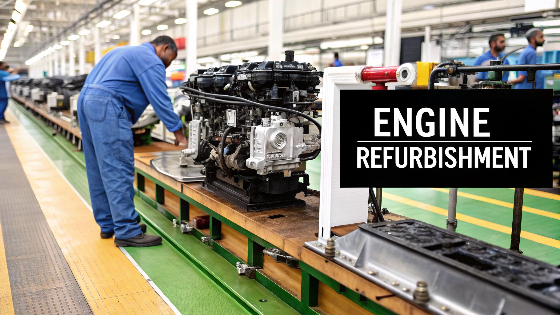 Technician preparing a car for recycling by checking under the bonnet