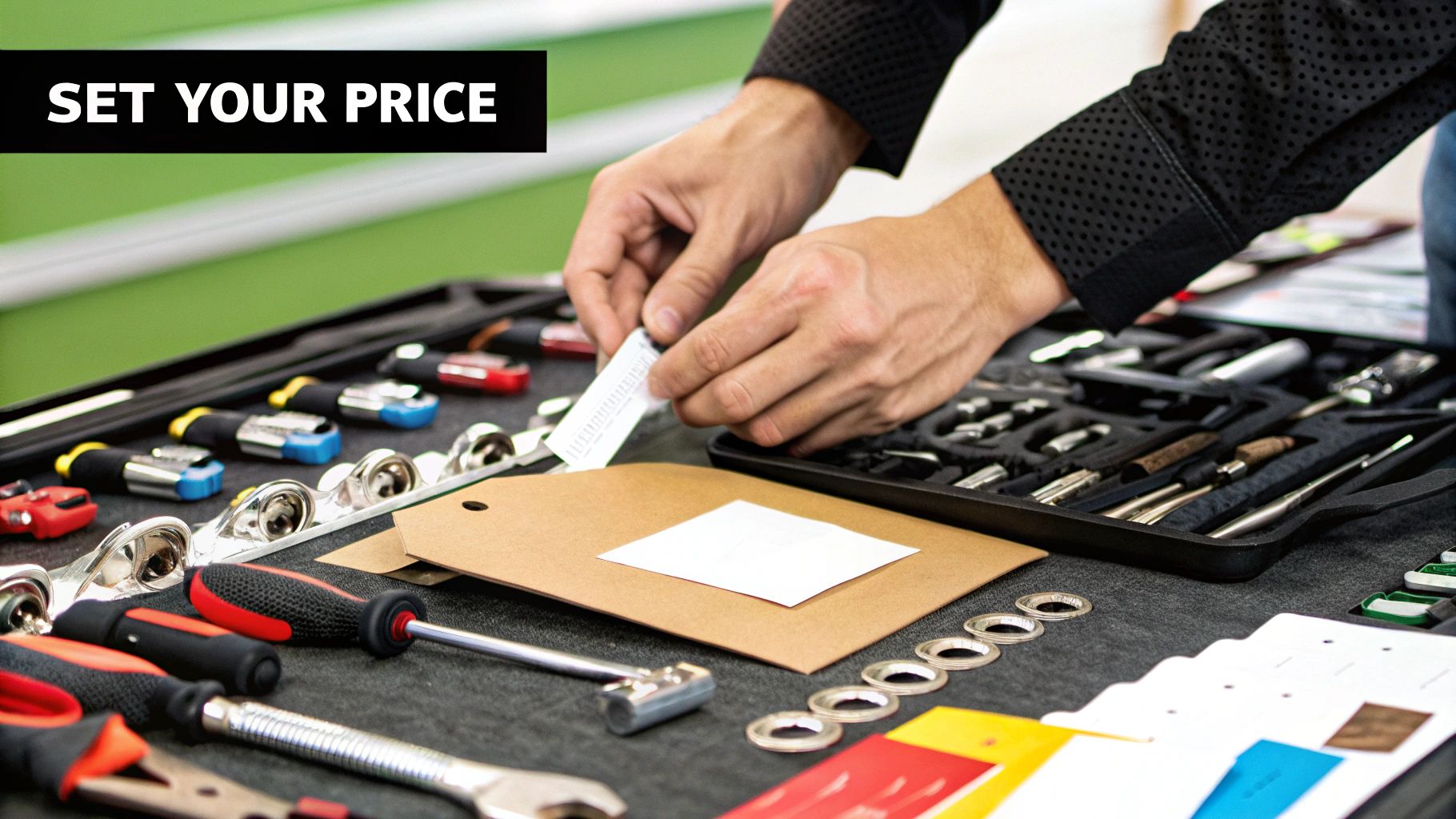 A handshake between two people with car keys being exchanged, representing a successful and safe vehicle part sale.